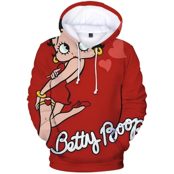 Betty BOOP Karikatúry Cosplay Hoodies Muži Ženy Streetwear Coats Bežné Mikina 3D Vytlačené na Jeseň Zima Hoodies