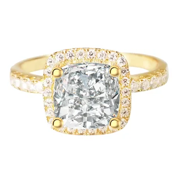 Móda vankúš rez zirconia zlatá farba Zásnubné Prstene pre Ženy, svadobné Veľkoobchod Šperky Prst vianočný darček R820-zlatá