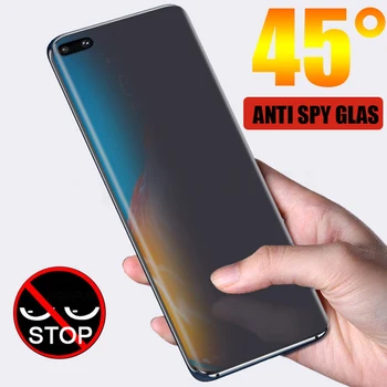 3D Zakrivené Úplné Súkromie 9H Tvrdeného Skla Pre Huawei P40 Pro Česť 30 Pro Plus Nova 7 Pro Anti-Spy Odlesky Peep Screen Protector