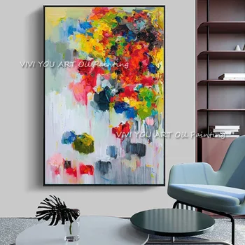Ručne Maľované Abstraktné Stenu Obrázok 2020 Ručné Farebné Kvety Plátno Olejomaľba Na Obývacia Izba Domova