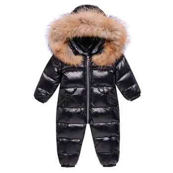 Detské zimné kombinézach detské Oblečenie kačica nadol Coats pre Dievčatá bunda deti chlapci v pohode snowsuits Striebro nepremokavé ourterwear