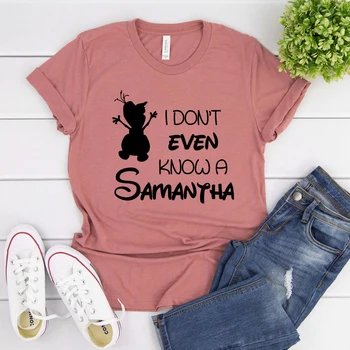 Vtipné Frozen2 Inšpiroval Tričko Kawaii Cartoon Tees Ulzzang Tumblr Topy Zábavné Olaf Graphic Tee Ani nepoznám A Samantha T-shirt
