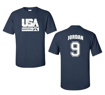 Retro Usa Mužov Basketballer # 9 T-Shirt Predná & Zadná Mládež & Dospelých Veľkostiach T Shirt 2020 Hot Predaj Super Módne T-Shirts