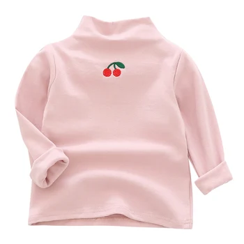 2020 Nové Candy Farby Dievčatá Oblečenie Deti Turtleneck T-shirt Jeseň Zima Pevné Bežné Pulóver Bavlnené Oblečenie