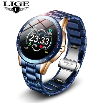 LIGE 2020 Nové Oceľové Pásmo Digitálne Hodinky Mužov Športové Hodinky Elektronické LED Muž Náramkové Hodinky Pre Mužov Hodiny Nepremokavé Bluetooth Hodinu