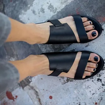 WETKISS 2019 Nové Výbuchy Ženy Sandále Pevných Farieb Letné Topánky Jednoduché Módne členkové Topánky Žena Ploché Topánky Veľká Veľkosť 48