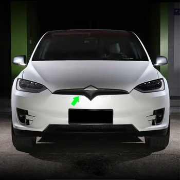 Auto Predná Kapota Gril Výbava Pásy Uhlíka Fiver Kryt Nálepky Min-net Dekoratívne Pásy Exteriérové Dekorácie pre Tesla Model X
