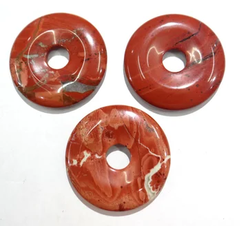 Veľkoobchod 15pcs mix prírodný kameň červený jaspers kruhu šišku charms prívesky 35mm pre šperky, takže náhrdelník charms Príslušenstvo
