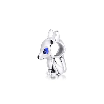 925 Sterling Silver Blue-Eyed Fox Zvierat Charms Hodí Originálny Náramok 925 Strieborné Korálky pre Šperky, Takže 2020 Nové Kúzlo