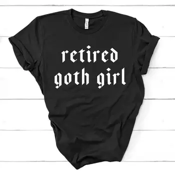 Dôchodcovia Goth Girl Listov Tlač Ženy tričko Bavlna Bežné Vtipné tričko Pre Lady Dievča Top Tee Lumbálna Kvapka Loď Y-91