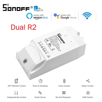 Sonoff DUAL R2 10A Bezdrôtový WiFi Prepínač Remote Intelligent Control EweLink Aplikácie Smart Home Automation Alexa Domovská stránka Google Prepínače
