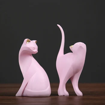 Kreatívne Nordic Ružová Mačiatko Živice Ornament Tvorivé Roztomilý Zvierat Remesiel bytového zariadenia pre Dekoráciu, Obývacie Plochy Figurin