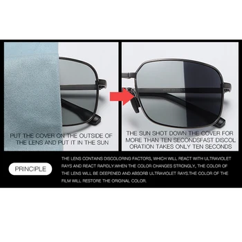 2021 Jazdy Photochromic slnečné Okuliare Mužov Polarizované Zafarbenie Slnečné okuliare pre ženy Skladacie Chameleon námestie slnečné okuliare UV400