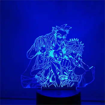Hunter X Hunter Gon Killua Leorio Akcie Obrázok 3D LED Meniace sa Svetelné 3D Novinka Nočné Osvetlenie Figúrka Anime Model Hračky