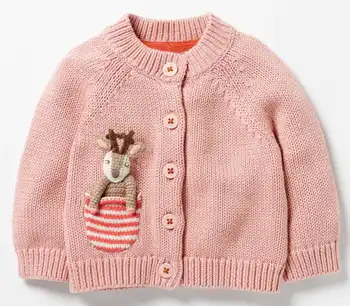 Nový detský sveter kabát zimný drobné cottons 2018 dievčatá svetre jeseň svetre zime roku 2018