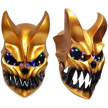 Zabitie Zvíťaziť Demon Maska LED Svetlo, Až Prilba Dieťa Tmy Demolisher Strašidelné Žiariacu Tvár Masky na Halloween Party