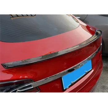 Skutočné Uhlíkových Vlákien Auto Zadný Kufor Boot Pery Spojler Krídlo Veľký Chvost Krídlo Pre Tesla Model S 2012-2019 Zadný Kufor Spojler Krídlo