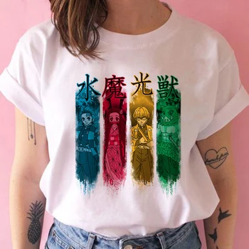 Letné Ženy Tričko Démon Vrah dievča Tričko Grafický Hornej TeesJapanese Anime Tričko Punk T-shirt Top Harajuku Kawaii Streetwear