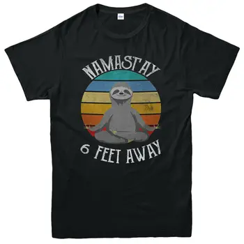 Namaste 6 Metrov T Shirt Zábavné Lazzy Lenivosť Jogy Sociálnej Vzdialenosti Darček Top