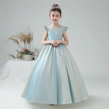 Ušľachtilý Dievčatá Formálne Princezná Plesové Šaty, Dlhé 2020 Vianočné Junior Bridesmaid, Šaty Flower Girl Šaty Na Svadbu, Večierok