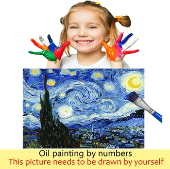 DIY farbív obrázky podľa čísla s farbami Abstraktné Dojem, olejomaľba obrázok kreslenie, maľovanie podľa čísel Domov rámovanie