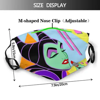 Maleficent Pop Art Non Jednorazové Trendy Úst Masku na Tvár Vetru, Prachu Doklad s Filtrami Zimné ochranný Kryt Respirátor