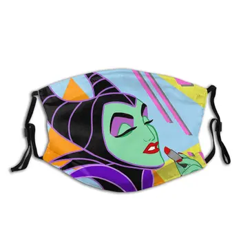 Maleficent Pop Art Non Jednorazové Trendy Úst Masku na Tvár Vetru, Prachu Doklad s Filtrami Zimné ochranný Kryt Respirátor