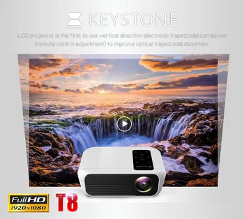 TOPRECIS T8 1080p Projektor s rozlíšením Full HD 4500 Lúmenov Android, WIFI, bluetooth, 2G 16 G Amlogic S905 Domáce Kino projektor Media Player
