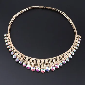 Hot Predaj! 2020 Nových Prírastkov Šperky Sady Kostým Dubaj Afriky Zlatá farba Náhrdelníky Náušnice Set pre Ženy, Dievčatá, Šperky