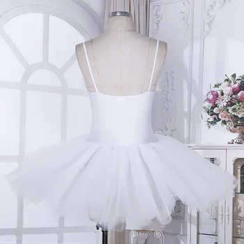 Elegantné Biele Čierne Ženy Labutie Jazero Kostýmy Baletné Šaty Sequined Korálky Kvet Trikot Tutu Šaty Fáze Výkonu Dancewear