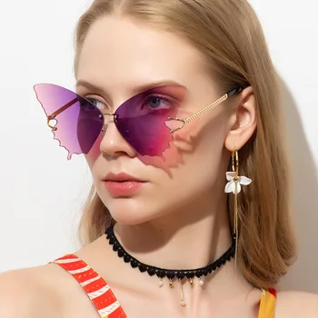 2020 Motýľ bez obrúčok slnečné Okuliare Ženy Móda Steampunk Slnečné Okuliare Osobnosti Odtiene UV400 Retro Okuliare Oculos Uv400