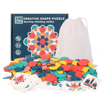180 Ks Tvorivé Drevené Hračky Vzdelávania V Ranom Detstve Puzzle Skladačka Rôznych Geometrických Tvarov