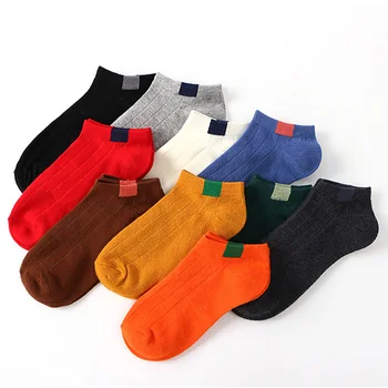 5 Párov Žien Lete Neviditeľné Tenké Ponožky vata Farbou Šťastný Bežné Loď Ponožky Roztomilý Priedušná Krátke Ponožky
