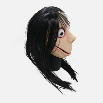 Smiešne, Strašidelné Momo Hacking Hra Cosplay Maska pre Dospelých Plnú Hlavu Halloween Ghost Latex s Parochne