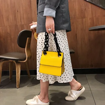 2019 Reťazca Hrubé Crossbody Tašky Ženy Móda Kameň Vzor Malé Ramenné Messenger Bag Ladies Dizajnér Peňaženky, Kabelky Modis
