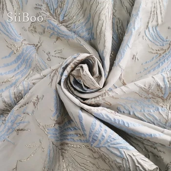 Francúzsko štýl ružová modrá plastický kvetinový kovové štítky na jacquardove brocade textílie pre šaty tkaniva handričkou tela tecidos stoffen SP5442