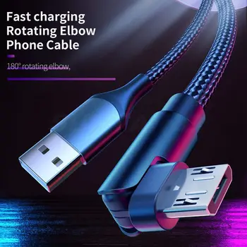 Suntaiho 180 Stupňov Otočiť Kábel Mciro USB Kábla 2.4 Rýchle Nabíjanie Kábel pre Samsung Huawei Xiao Mobilné Telefóny, nabíjačky Drôt