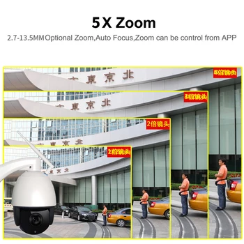 Vonkajšie 22X Zoom, 1080P WiFi Speed Dome Kamera PTZ KAMEROVÝ Bezpečnostný kamerový Cam Nočné Videnie Auto Focus obojsmerné Audio Wa