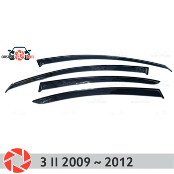 Okno deflektor pre Mazda 3 2009~2012 dážď deflektor nečistoty ochranu auto styling dekorácie, doplnky liatie