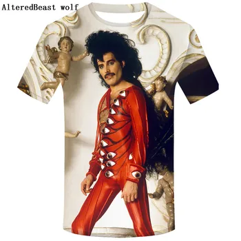 Freddie Mercury Dizajn mužov 3D Tričko Queen Kapela T Shirt Mužov Harajuku Lete krátky Rukáv Mužov kráľovná Tee Tričko homme