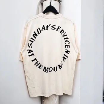 2019ss Kanye West X CPFM Veriť Bohu Vytlačené Ženy, Mužov, T košele tees Hiphop Streetwear Nadrozmerné Mužov Bavlnené tričko