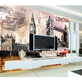 Európskom Štýle Retro Architektúry London Tower Bridge Foto Tapety Reštaurácie, Kluby KTV Bar Tvorivé Dekor 3D nástenná maľba W