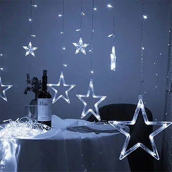 LED Reťazec Svetlá Pentagram Star Opony Svetlo Víla, Svadby, Narodeniny, Vianočné Osvetlenie, Výzdobu Svetlo 220V IP44