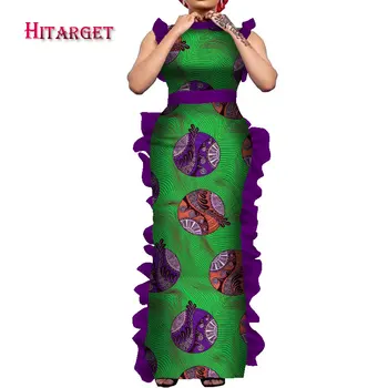 2021 Africkej ženy šaty Tradičné oblečenie Party šaty Ankara kostým bez Rukávov šaty Multi - farebné šaty pre ženy wy7767
