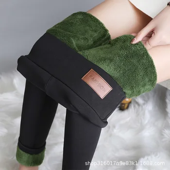 Plus Veľkosť dámske Zimné Legíny 2020 Nové Teplé Nohavice Elegantné Velvet Zahustiť Chudnutie Cashmere Vyhrievané Legíny S Fleece