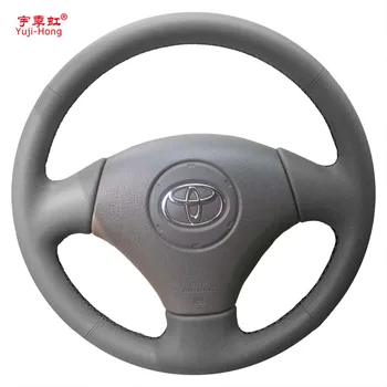 Yuji-Hong Čiernej Umelej Kože Volante Vozidla Vzťahuje na Prípad pre Toyota Vios 2004-2006 Mikro-vlákien Kože Krytie