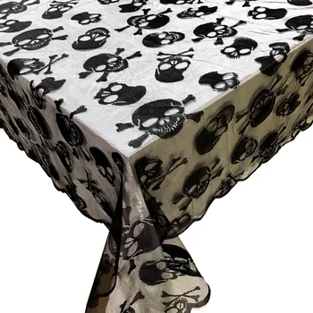 1pcs Halloween Stôl Dekorácie Čiernej Čipky Kostry Lebky Obrus Stola Kryt Pre Ghost Festival Party Domov Dodanie Rekvizity