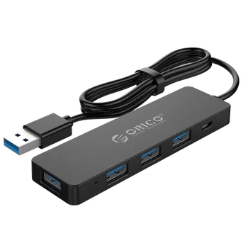 4-port USB3.0 hub Micro-B externého napájania port, multi-systém kompatibilný plug and play, s OTG rozšírenie，ORICO WH4P1