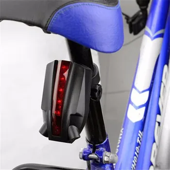 Vonkajšie Dynamický 2 Laser+5 LED Zadné Koleso Bicykla Chvost Svetelný Lúč Bezpečnostné Výstražné Červené svetlo mimo kemp športy