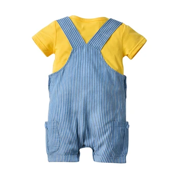 Roztomilý Novorodenca Toddle Dieťa Dieťa Boys Psa Spp + Celkový + Kombinézu Krátke Rukávov Jumpsuit Bavlna Letné Oblečenie Oblečenie 1-3 Y